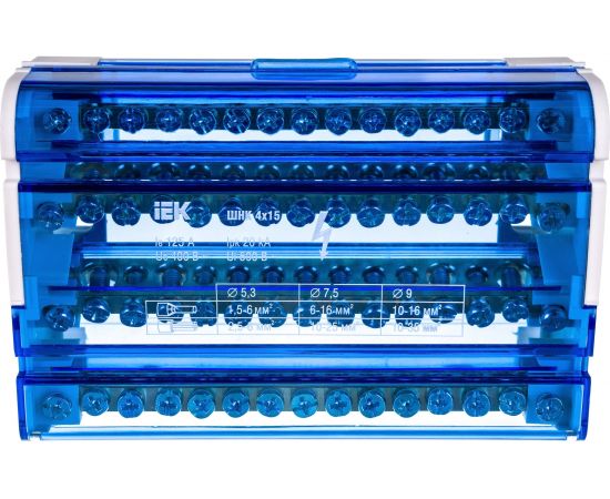 Нулевая шина в корпусе, 4х15 IEK YND10-4-15-125 