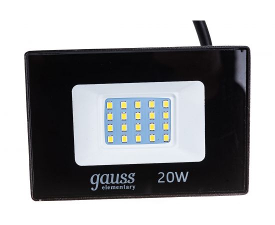 Светодиодный прожектор Gauss Elementary 20W 1320lm IP65 6500К черный ПРОМО 613100320P – изображение 12