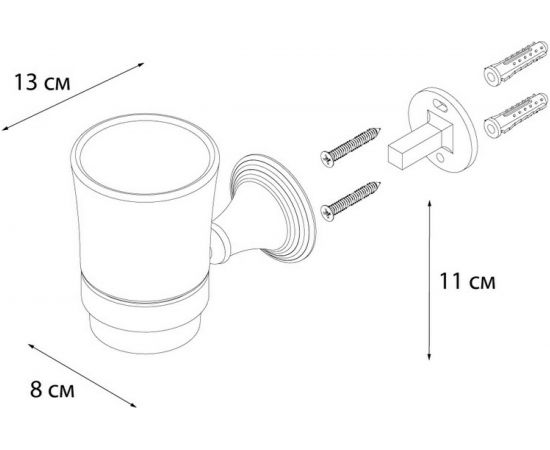 Одинарный подстаканник FIXSEN LUKSOR 71606B – изображение 2