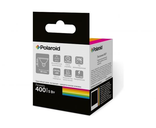 Светодиодная лампа Polaroid 220V MR16 5W 4000K GU5.3 400lm PL-MR16504 – изображение 2