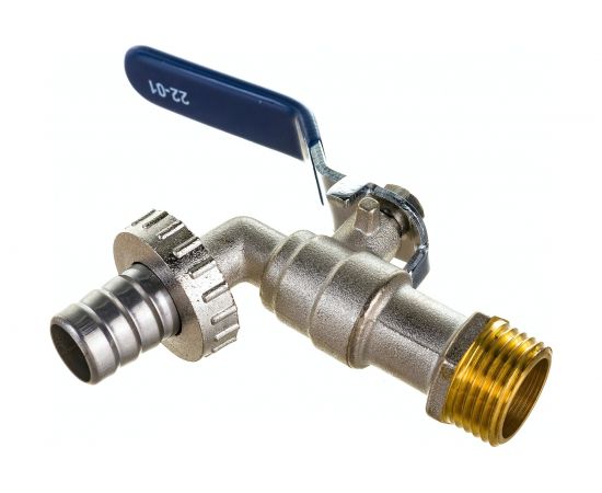 Шаровой кран со штуцером RM 1/2 водоразборный, никелированный, ручка VN-BN12 – изображение 2