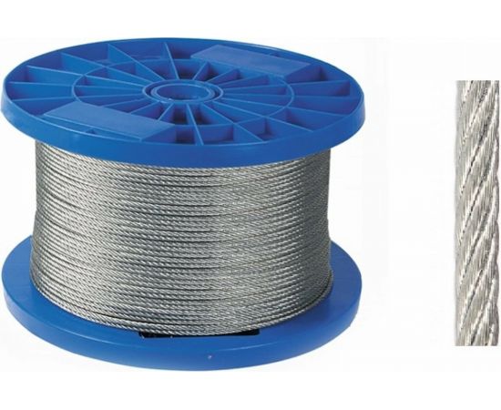 Стальной трос МЕТАЛЛСЕРВИС DIN 3055, 5 мм, оцинкованный, 100 м 1230968 – изображение 2