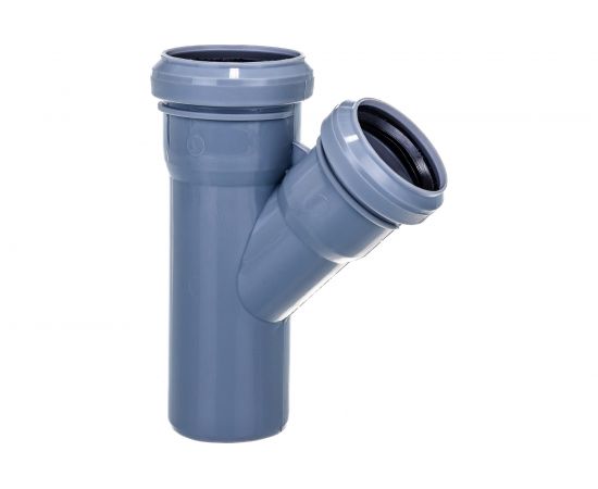 Канализационный тройник RTP D 50х40 мм, 45 град, серый 16743 – изображение 2