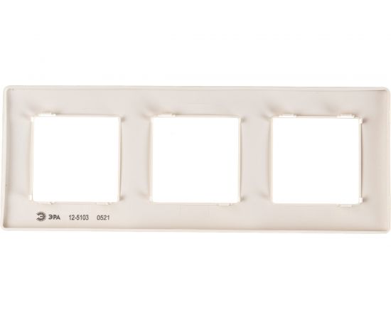 Рамка для розеток и выключателей ЭРА Серия 12 12510302 на 3 поста, Сатин, слоновая кость Б0052520 – изображение 2