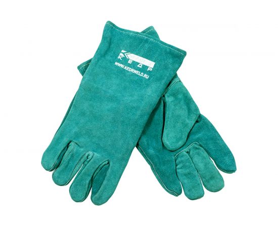 Спилковые краги Кедр КС-15 ЛЮКС зеленые 8005388 – изображение 2