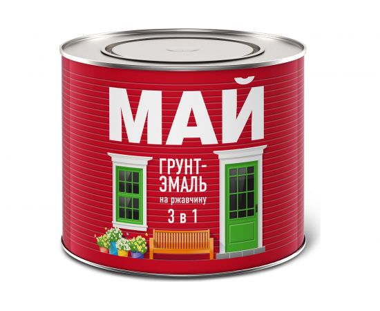 Грунт-эмаль по ржавчине МАЙ ""3 в 1"", зеленая 1,9кг 205491 – изображение 2