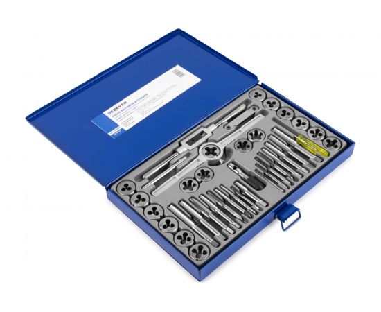 Набор метчиков и плашек DeBever 4NC40 - 1/2NF20, 40 предметов, дюймовая резьба DB-S-TDI5040 – изображение 2