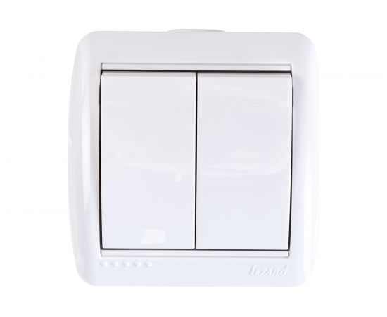 Выключатель Lezard, NATA, двойной, белый, 710-0200-101 – изображение 2