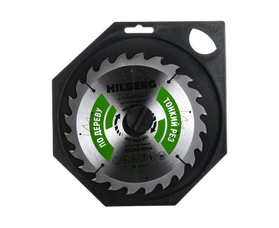 Диск пильный по дереву Industrial (165х30 мм; 24Т; тонкий рез) Hilberg HWT160 – изображение 2