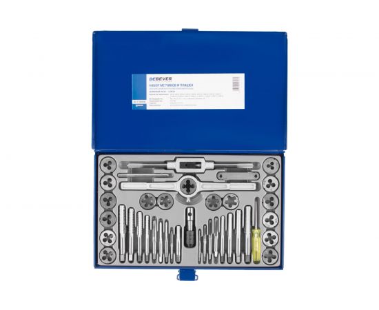 Набор метчиков и плашек DeBever 4NC40 - 1/2NF20, 40 предметов, дюймовая резьба DB-S-TDI5040 – изображение 3