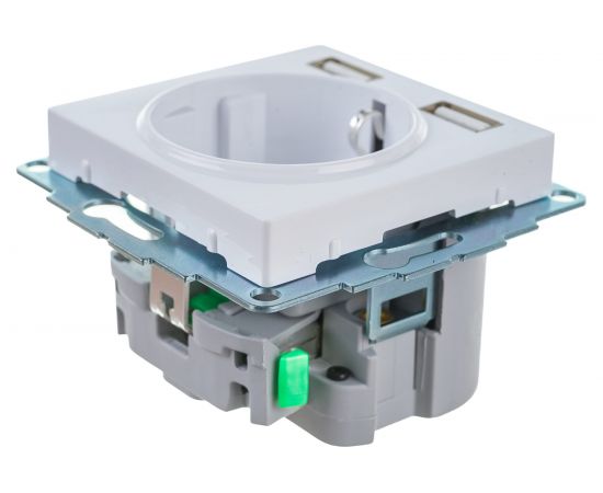 Розетка 16А с 2 USB A+A Schneider Electric AtlasDesign Белый 5В/2,4А, 2х5В/1,2А ATN000130 – изображение 4