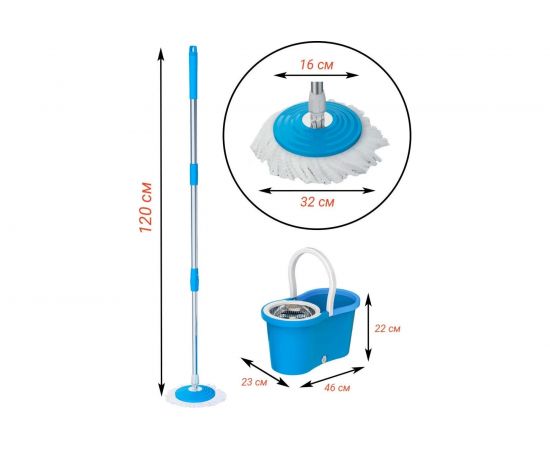 Швабра с отжимом и ведром SOKOLTEC S600BL 13203056 – изображение 4