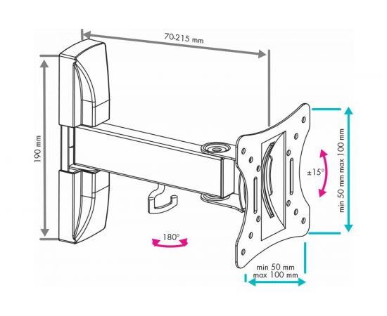 Кронштейн для телевизоров VLK TRENTO-2 black 51002 – изображение 5