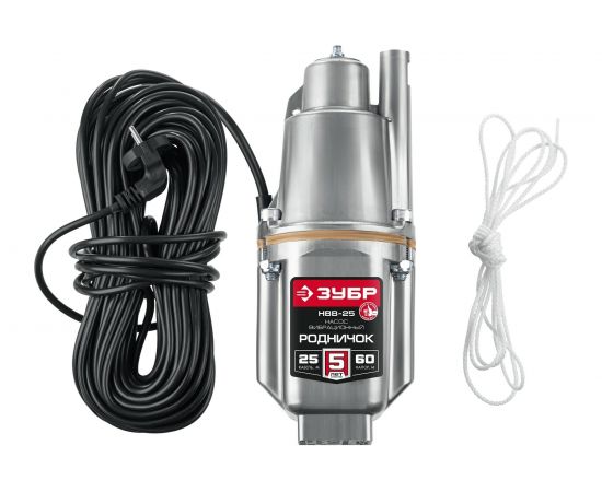 Вибрационный насос с верхним забором воды ЗУБР Родничок-В кабель 25 м НВВ-25 – изображение 5