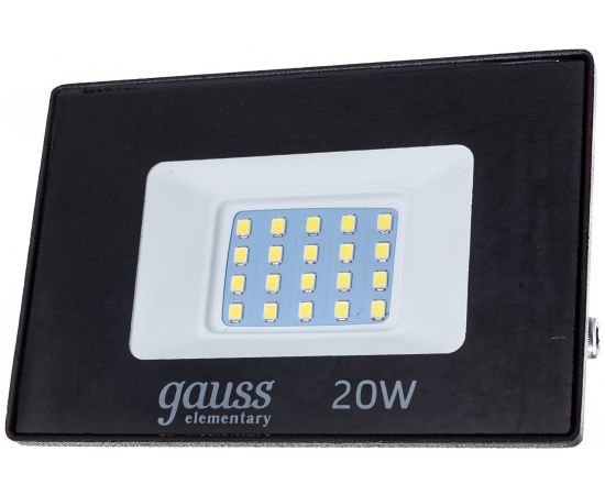 Светодиодный прожектор Gauss Elementary 20W 1320lm IP65 6500К черный ПРОМО 613100320P – изображение 9