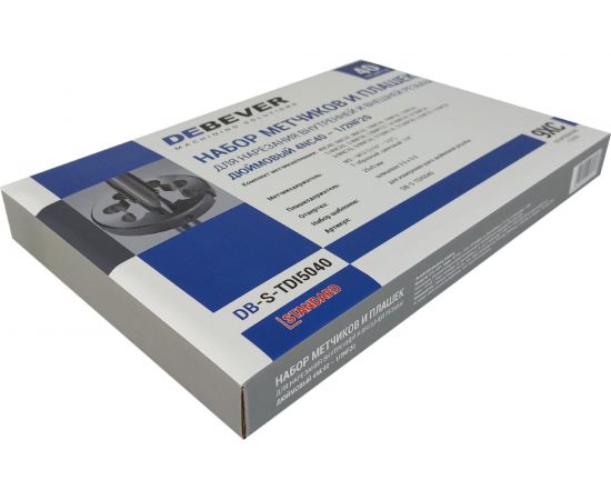 Набор метчиков и плашек DeBever 4NC40 - 1/2NF20, 40 предметов, дюймовая резьба DB-S-TDI5040 – изображение 9