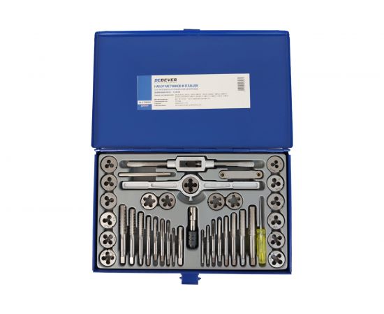 Набор метчиков и плашек DeBever 4NC40 - 1/2NF20, 40 предметов, дюймовая резьба DB-S-TDI5040 – изображение 10