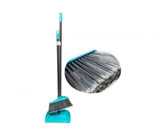 Комплект GoGo ПВХ, совок с метлой, голубой, ручка металлическая 85 см 60056 BLUE 