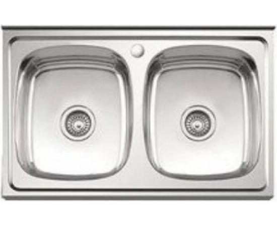 Мойка LEDEME нержавеющая сталь, накладная, 800x600x180 мм, 0.8 мм, выпуск 3 1/2, ДВОЙНАЯ ГЛЯНЦЕВАЯ L98060B 97939 