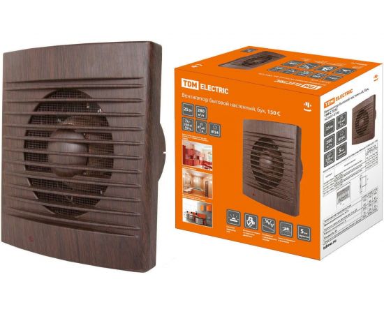 Бытовой настенный вентилятор TDM 150 С ЭКО бук SQ1807-0106 