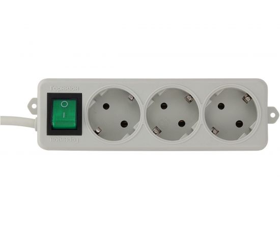 Удлинитель 3р 10А 2м с выключателем и заземлением Гарнизон EL-NB-G3-W-2 