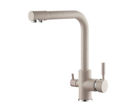 Смеситель для кухня с выходом питьевой воды LEDEME картридж диаметр 35 мм, бежевый-матовый L4055K-3 807025 