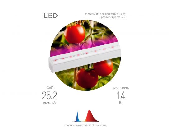 Линейный светильник ЭРА красносинего спектра FITO-14W-Т5-N Б0045232 – изображение 2