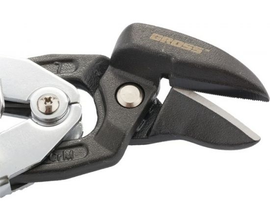 Ножницы по металлу, усиленные, 255 мм, прямой и левый рез, сталь СrMo, двухкомпонентные рукоятки GROSS PIRANHA 78349 – изображение 2