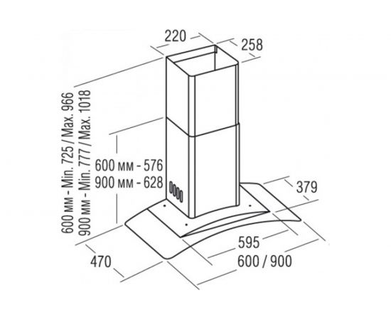Кухонная вытяжка CATA C-600 GLASS, L 02005101 – изображение 2