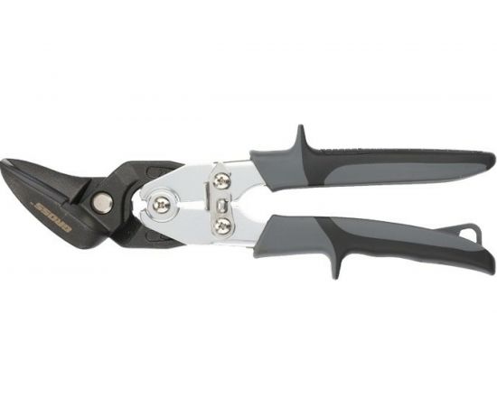 Ножницы по металлу, усиленные, 255 мм, прямой и левый рез, сталь СrMo, двухкомпонентные рукоятки GROSS PIRANHA 78349 – изображение 3