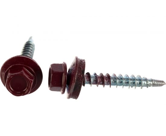 Кровельный саморез Госкреп 4,8х35 RAL 3005 красное вино 10 шт., подвес 2-0019060 – изображение 3