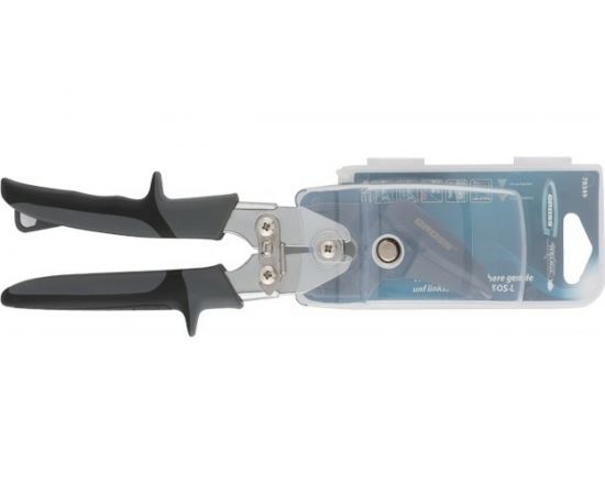 Ножницы по металлу, усиленные, 255 мм, прямой и левый рез, сталь СrMo, двухкомпонентные рукоятки GROSS PIRANHA 78349 – изображение 4