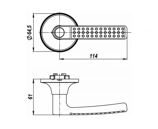 Ручка защелка PUNTO 6026 SN-P без фик. мат. никель 36837 – изображение 4