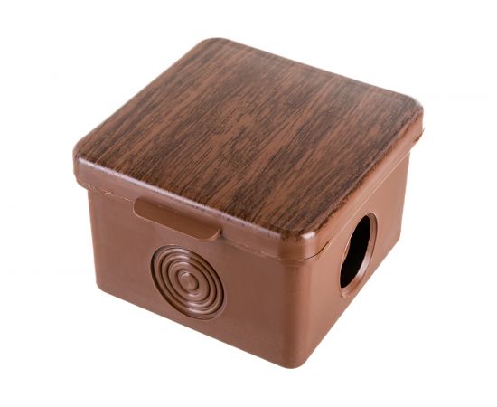 Распаячная коробка ЭРА открытой установки КОР дуб 65х65х50мм с гермовводами 4 вх. IP54 Б0043228 – изображение 5