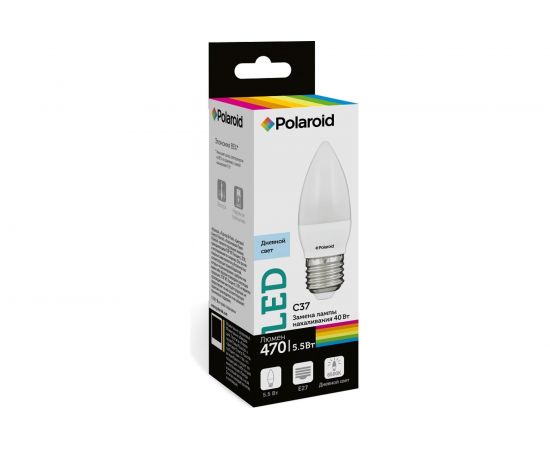 Светодиодная лампа Polaroid 220V C37 5,5W 6500K E27 470lm PL-C3755276 – изображение 6