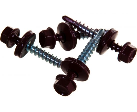Кровельный саморез Госкреп 4,8х35 RAL 3005 красное вино 10 шт., подвес 2-0019060 – изображение 7