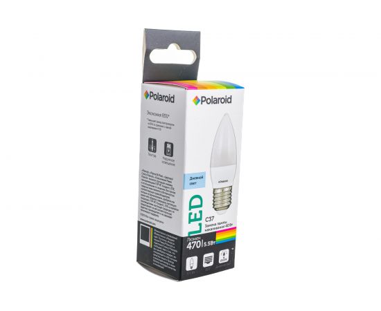 Светодиодная лампа Polaroid 220V C37 5,5W 6500K E27 470lm PL-C3755276 – изображение 7