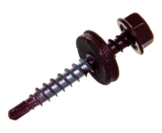 Кровельный саморез Госкреп 4,8х35 RAL 3005 красное вино 10 шт., подвес 2-0019060 – изображение 8