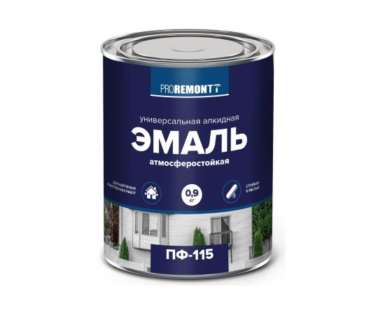 Эмаль PROREMONTT ПФ-115 белая, матовая, 0.9 кг Лк-00009790 