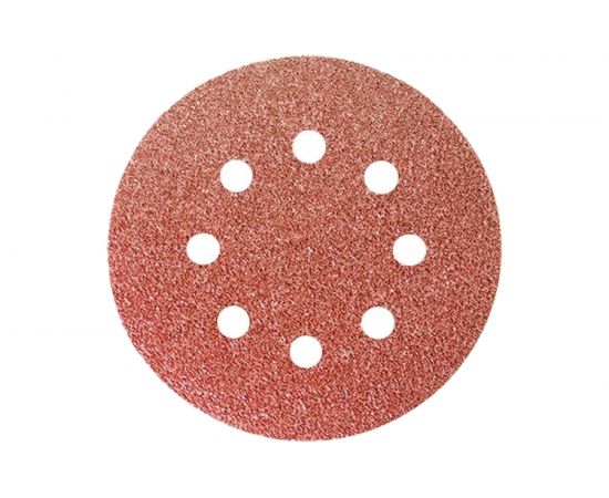 Круг абразивный на ворсовой подложке под липучку, перфорированный (5 шт; 125 мм; 8 отв; P 40) СИБРТЕХ 738027 