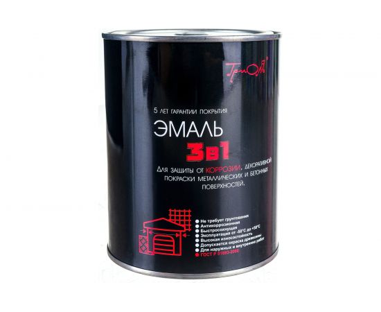 Эмаль ТРИОЛЬ 3 в 1 светло-серая полуматовая T3V1LG08 