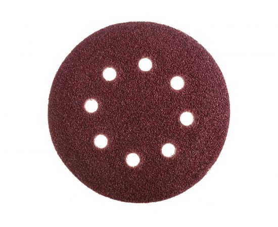 Круг абразивный на ворсовой подложке под липучку, перфорированный (5 шт; 125 мм; 8 отв; P 40) СИБРТЕХ 738027 – изображение 2
