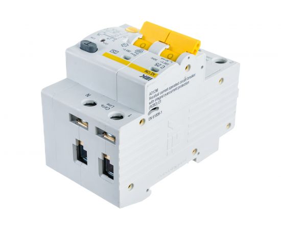 Дифференциальный автоматический выключатель тока IEK АД-12М C, 25A, 30mA, тип A, 4.5kA, 2п, 3.5 модуля MAD12-2-025-C-030 – изображение 2