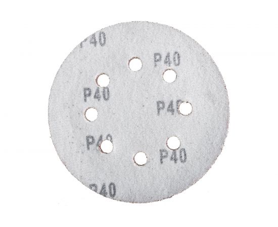 Круг абразивный на ворсовой подложке под липучку, перфорированный (5 шт; 125 мм; 8 отв; P 40) СИБРТЕХ 738027 – изображение 3