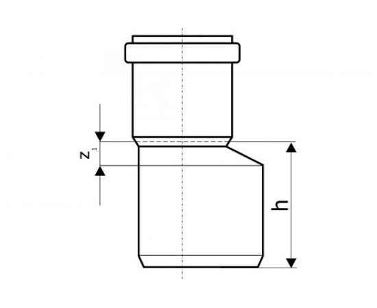 Канализационная редукция Ostendorf 110х90 мм 115700 – изображение 3