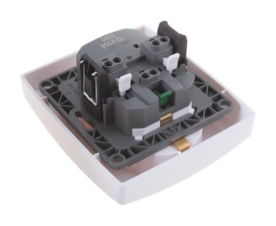 Розетка ЭРА 12-2104-01 2X2P+E Schuko со шторками, 16АХ-250В, белый Б0014699 – изображение 3