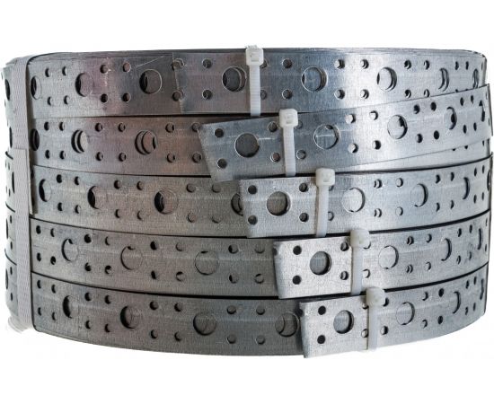 Монтажная оцинкованная лента полоса REXANT перфорированная прямая 20х0,55 мм, рулон 25 м 07-7120-4 – изображение 6