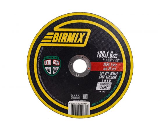 Круг отрезной по стали (180x1.6x22 мм) BIRMIX BK-118016123 