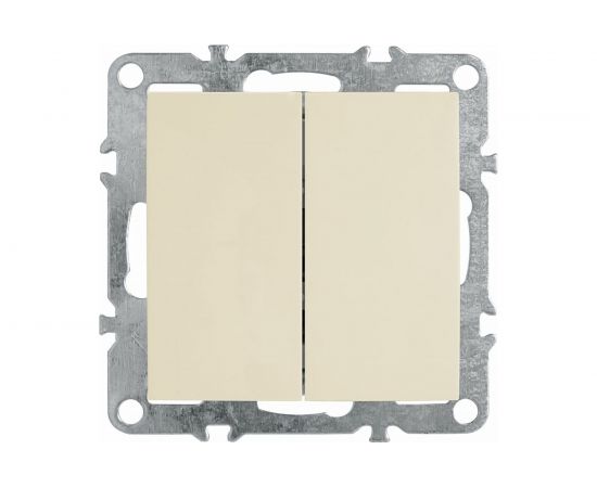 2-клавишный выключатель STEKKER механизм, 250В, 10А, серия Эрна, слоновая кость 39323 