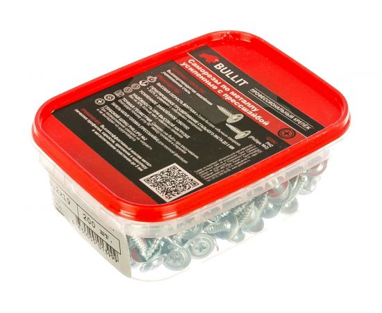 Саморез BULLIT ШСММ прессшайба 4.2x19 200 шт., пл.конт 280 мл 14-0019150 